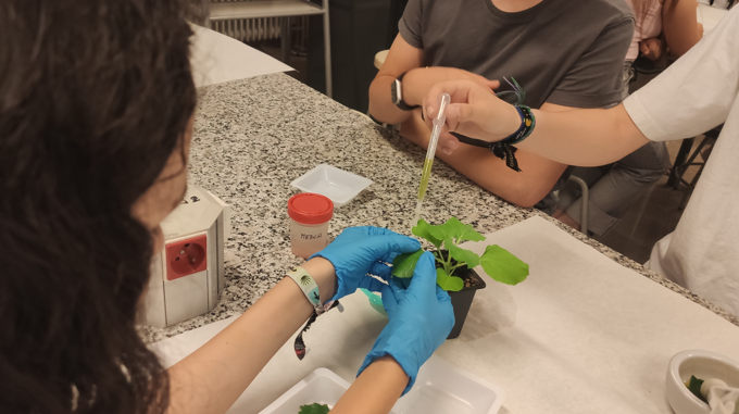 The researchers Inma Simón and Francisco Alfosea visit IES Paco Ruiz